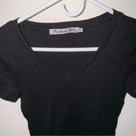 Michael Stars Classic Black Short Sleeve Tee - Picture 2 of 6